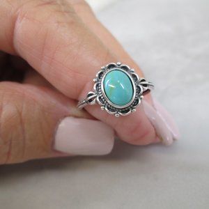 925 Turquoise Ring>Turquoise Ring,Genuine Turquoise Ring,Sterling Silver